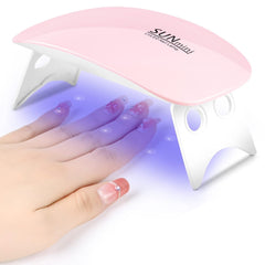6W Mini Portable UV LED Nail Lamp Light with Dual Timer (45s/60s)